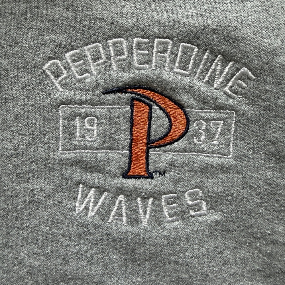 Champion Pepperdine University Waves Eco Fleece 1/4 Zip Sweatshirt Gray Large - Picture 11 of 13
